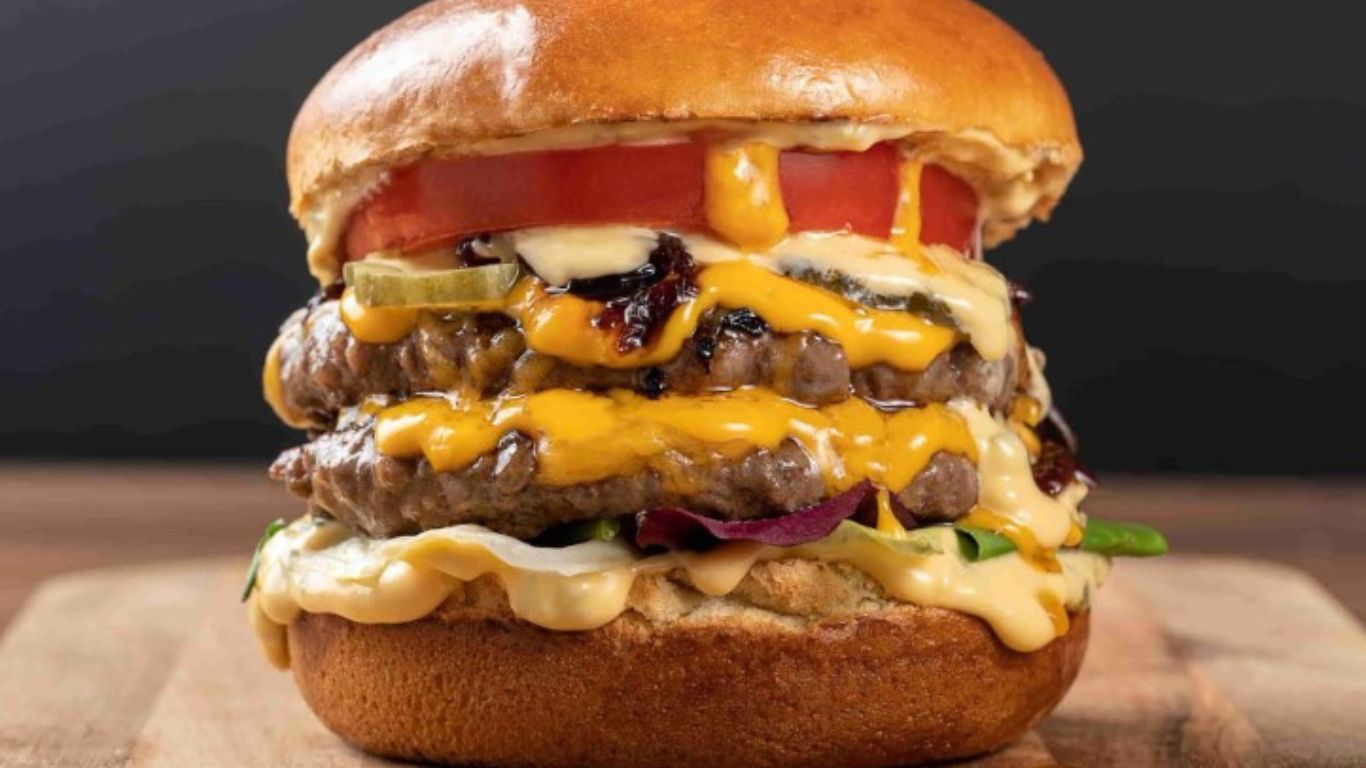 Double 'N Cheese Steak Burger food